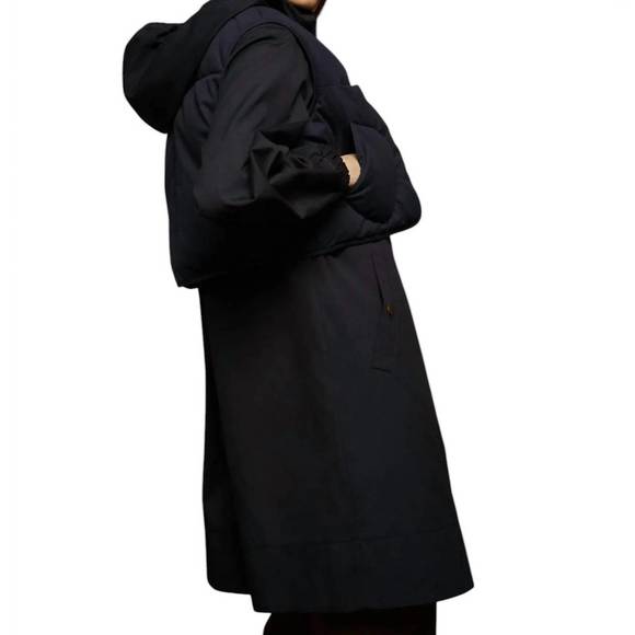 NEW SOEUR osaka coat in navy - Picture 1 of 7